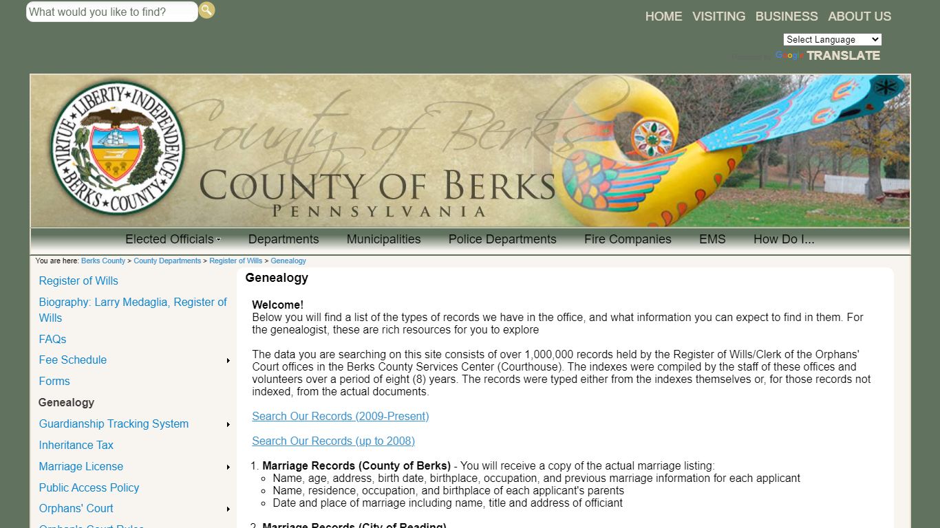 Genealogy - County of Berks Home